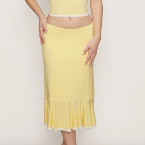 NWOT Guizio Yellow Midi Skirt (S) - Picture 3 of 3